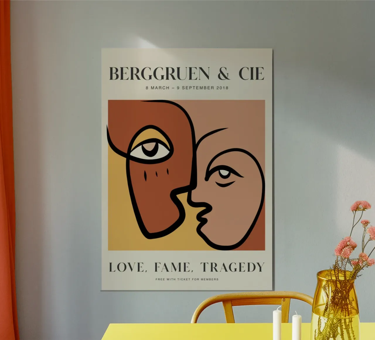 Berggruen & Cie Volti astratti Amore Fama Tragedia poster da homdeco