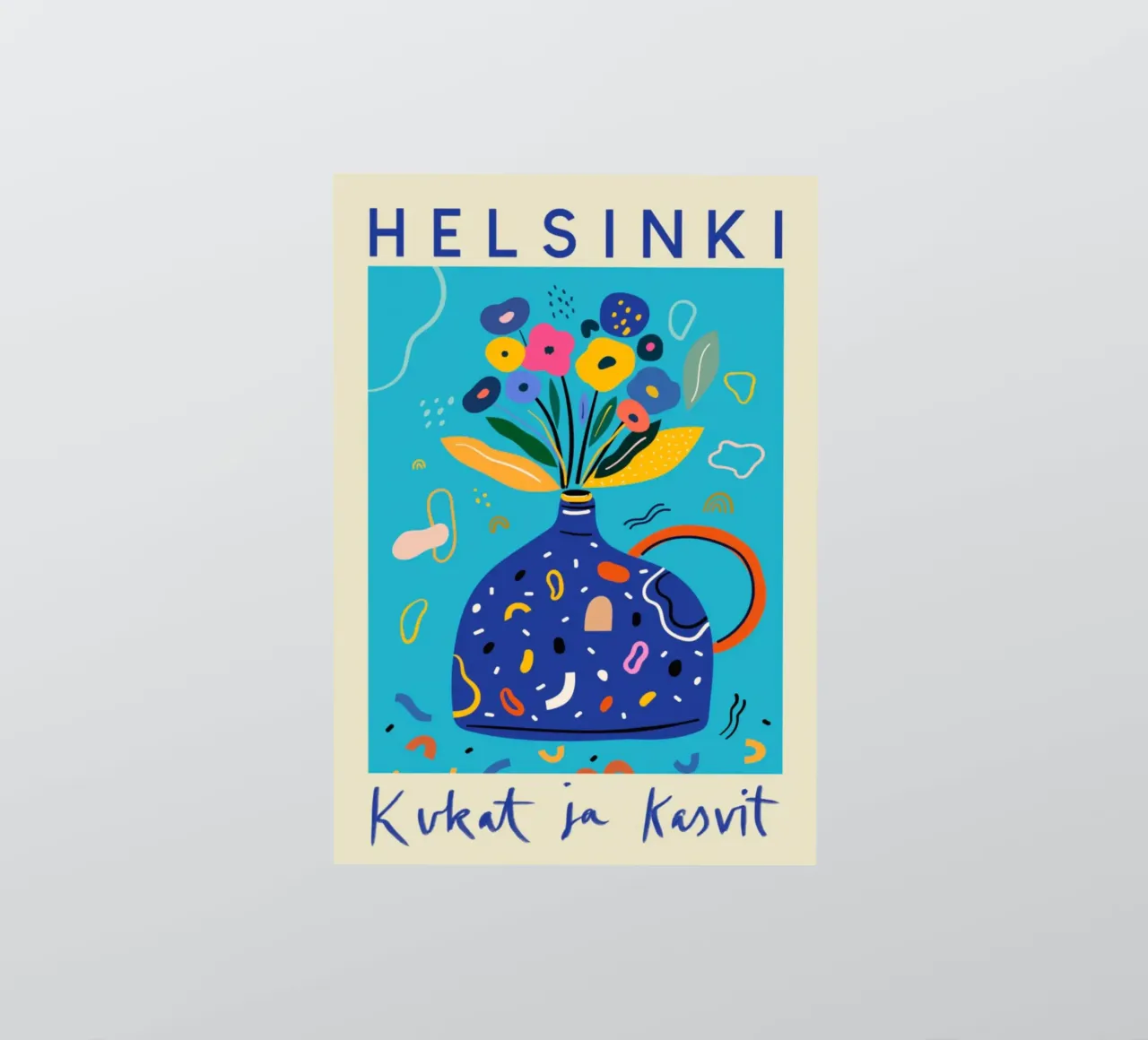Helsinki Fiori e piante Vaso floreale astratto adesivo da homdeco