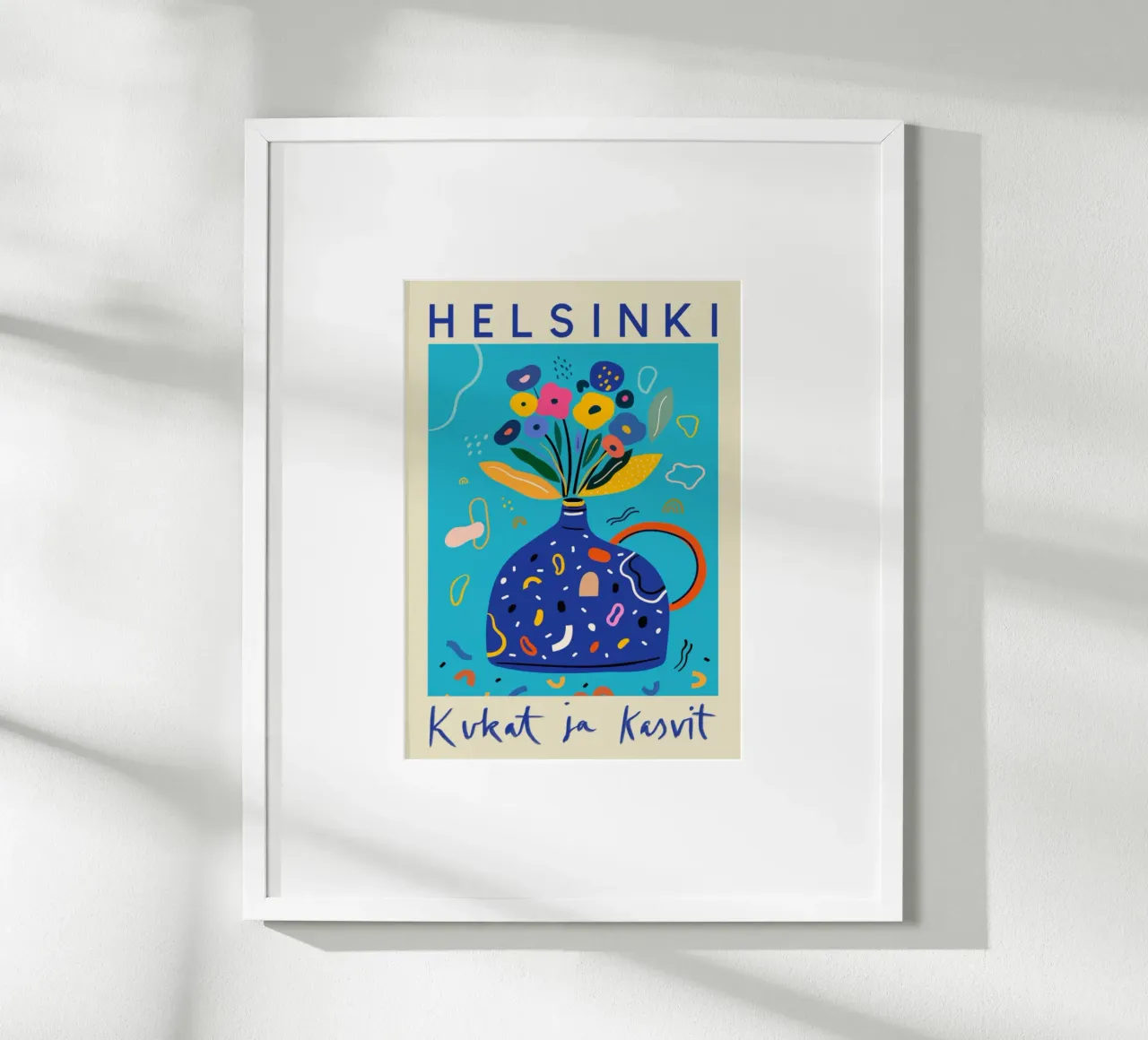 Helsinki Fiori e piante Vaso floreale astratto carta hahnemühle da homdeco