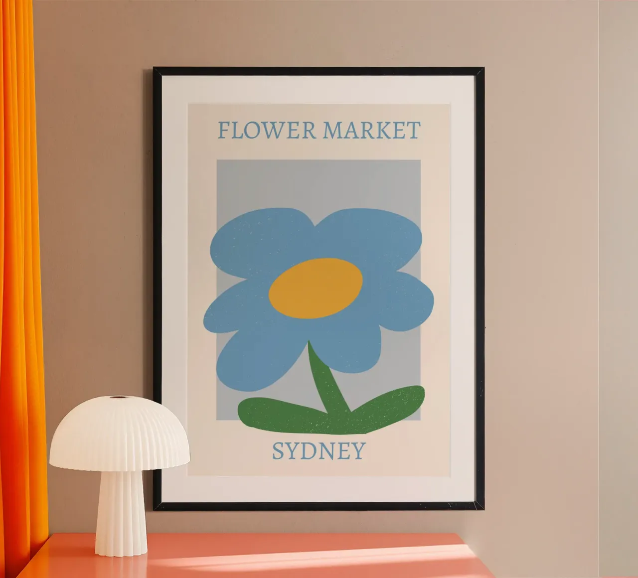 Mercado de flores de Sídney Impresión abstracta de flores azules poster de homdeco