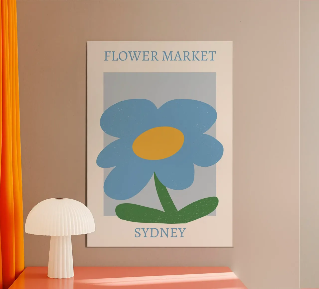 Mercado de flores de Sídney Impresión abstracta de flores azules poster de homdeco