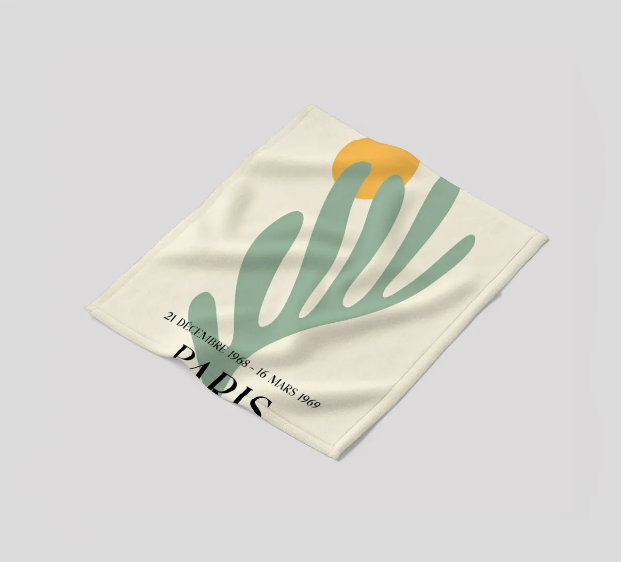 Saint-Paul Paris Cut-Outs Abstract Plant Print fleece blanket by homdeco