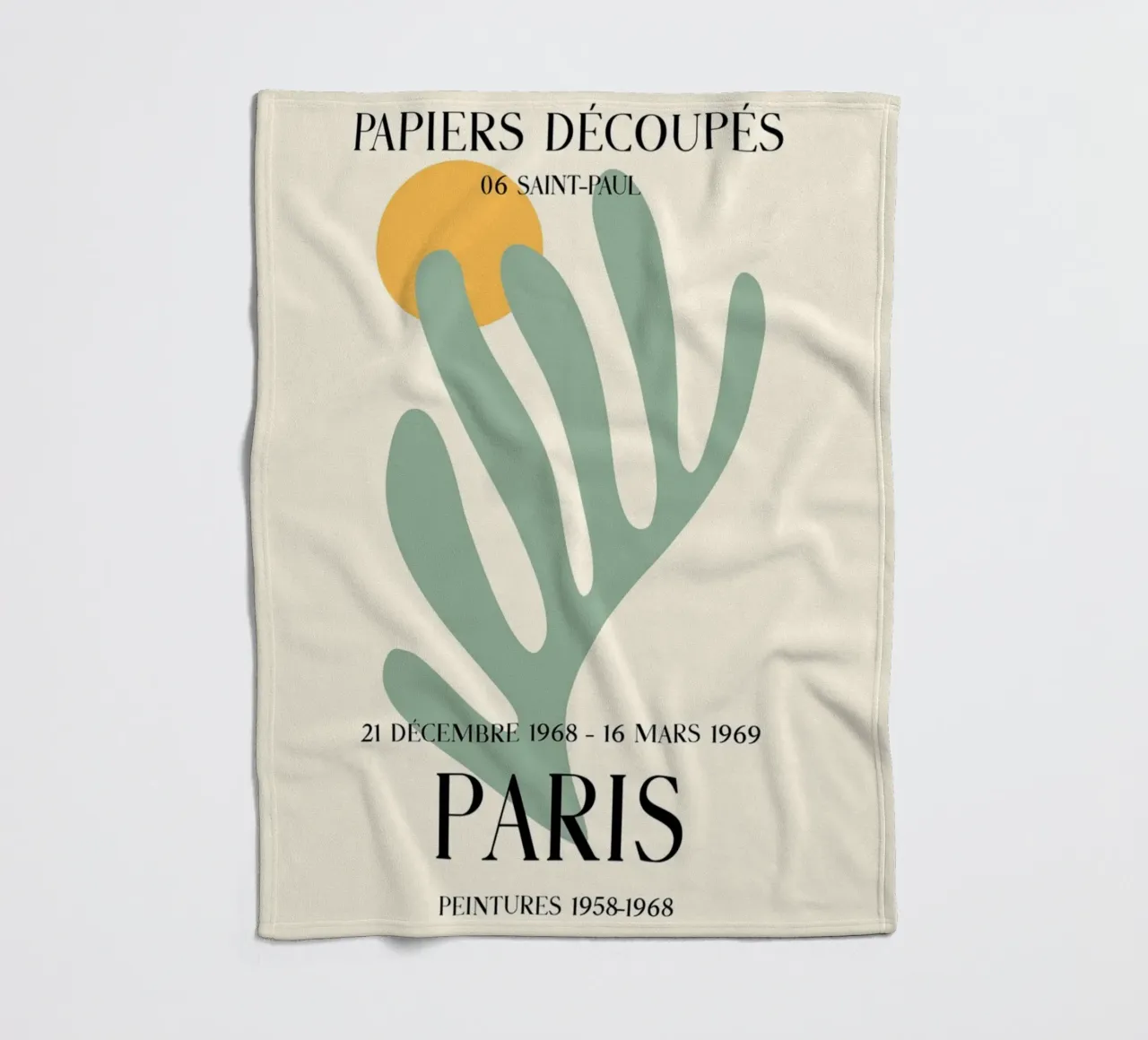 Saint-Paul Paris Cut-Outs Abstract Plant Print fleece blanket by homdeco
