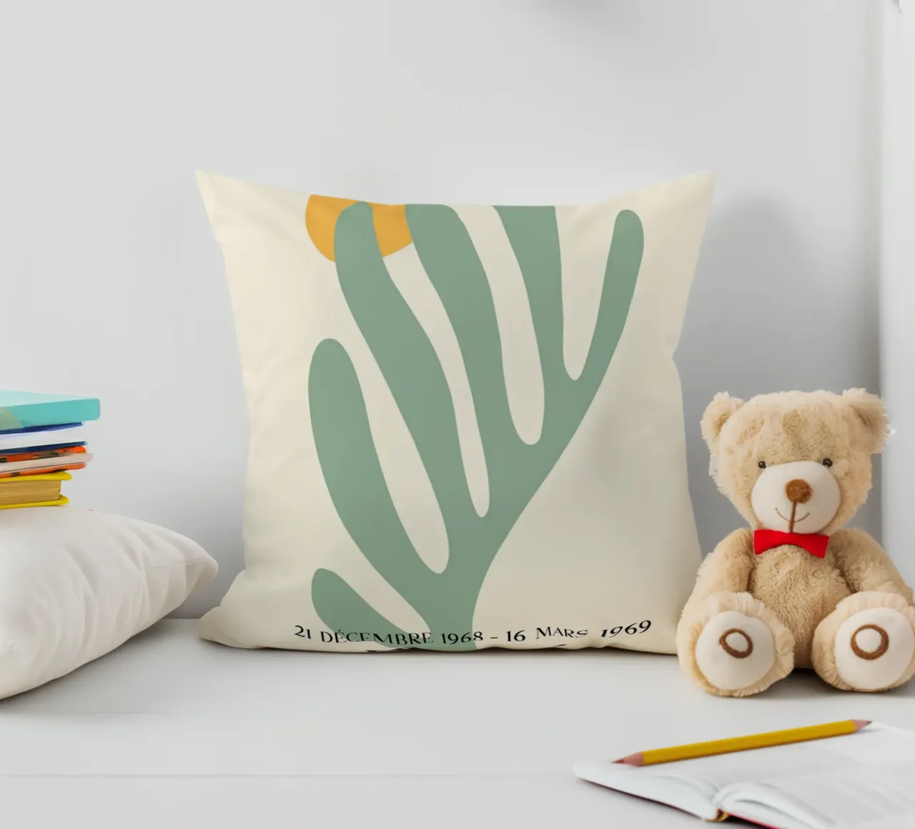 Saint-Paul Paris Cut-Outs Abstract Plant Print decorative cushion by homdeco
