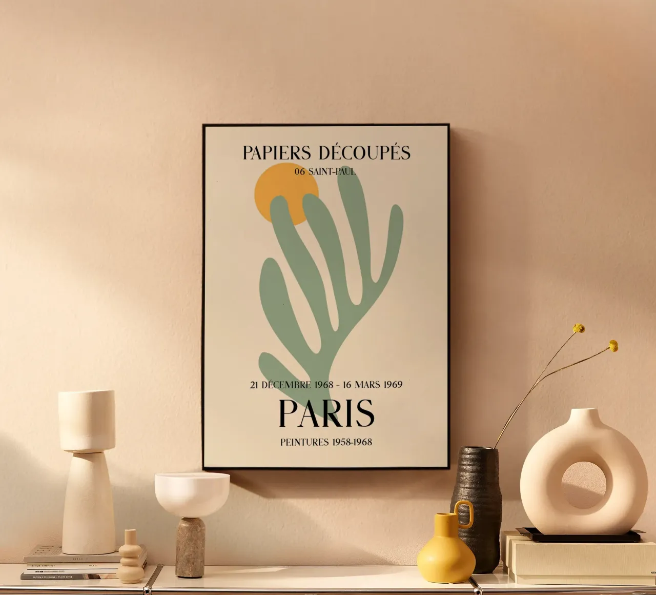 Saint-Paul Paris Cut-Outs Abstract Plant Print alu-dibond by homdeco