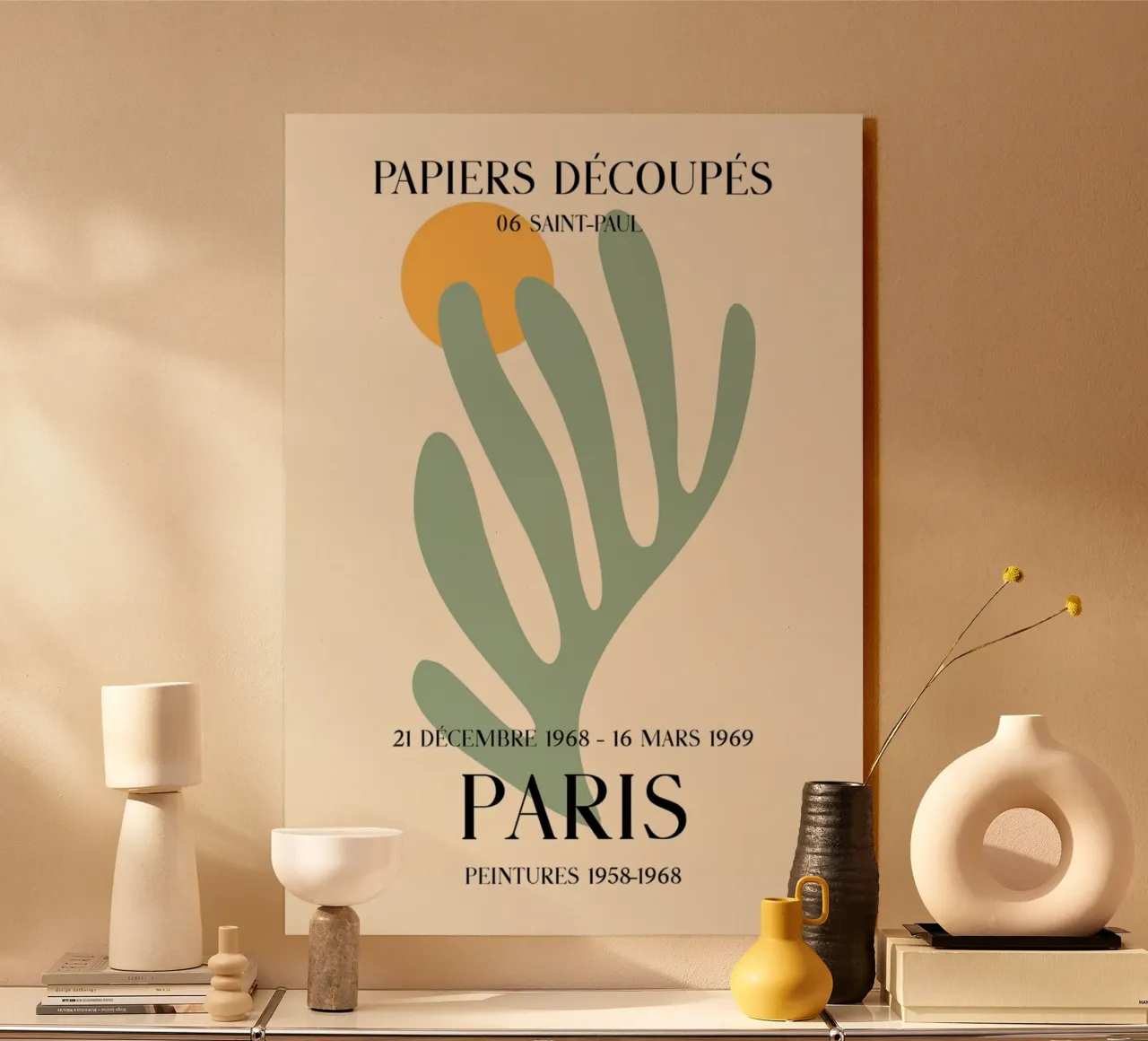 Saint-Paul Paris Cut-Outs Abstract Plant Print alu-dibond by homdeco