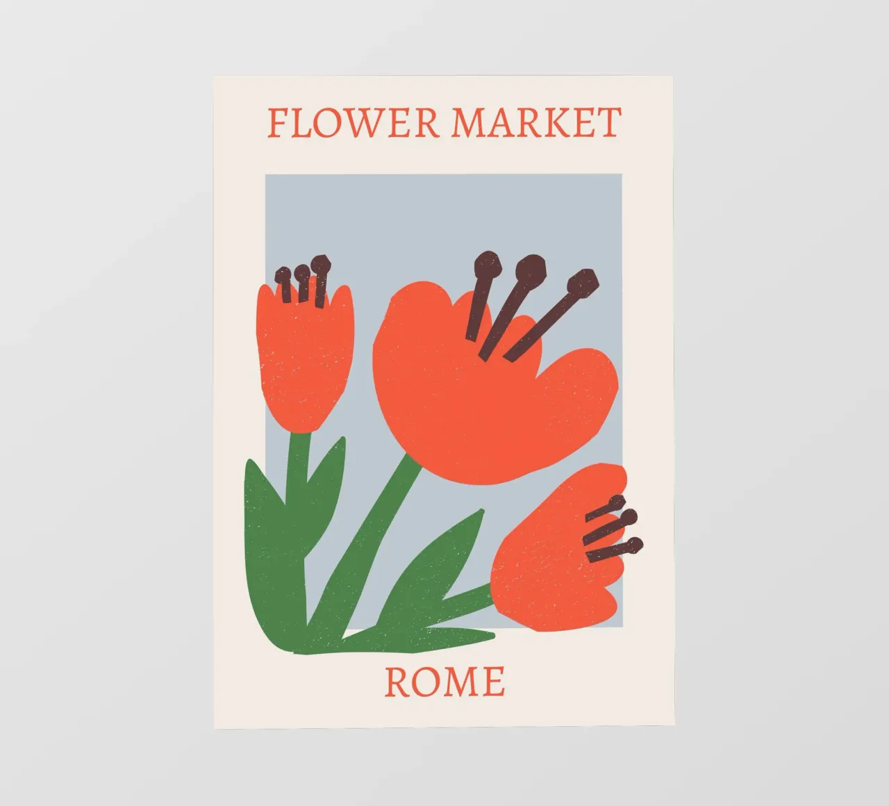 Rome Flower Market Abstract Red Bloom Print pvc cover by homdeco