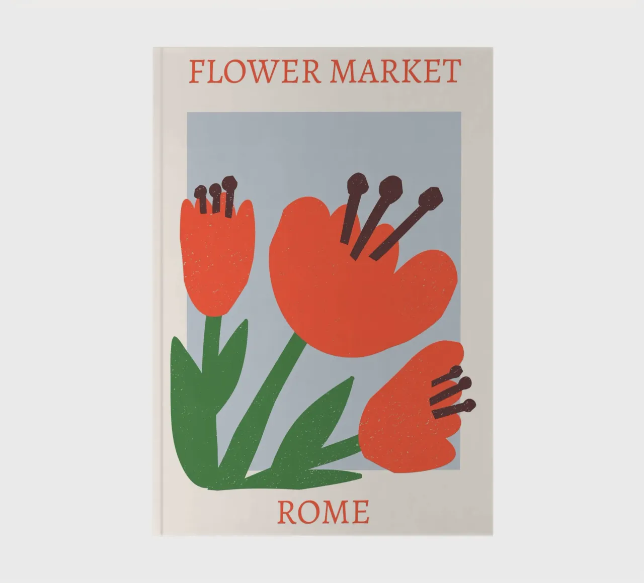 Rome Flower Market Abstract Red Bloom Print notebook by homdeco