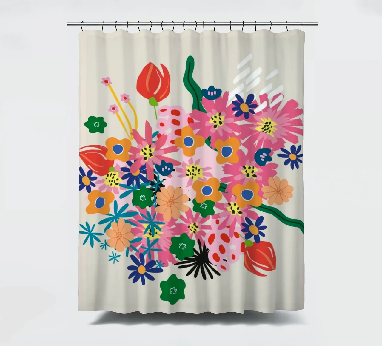 Accra Flower Market Vibrant Abstract Bouquet shower curtain by homdeco