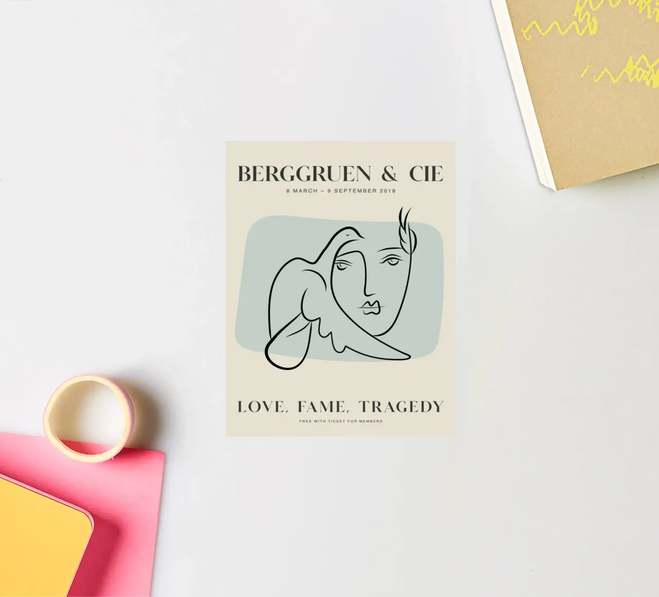 Berggruen & Cie Love Fame Tragedy Dove Face sticker by homdeco