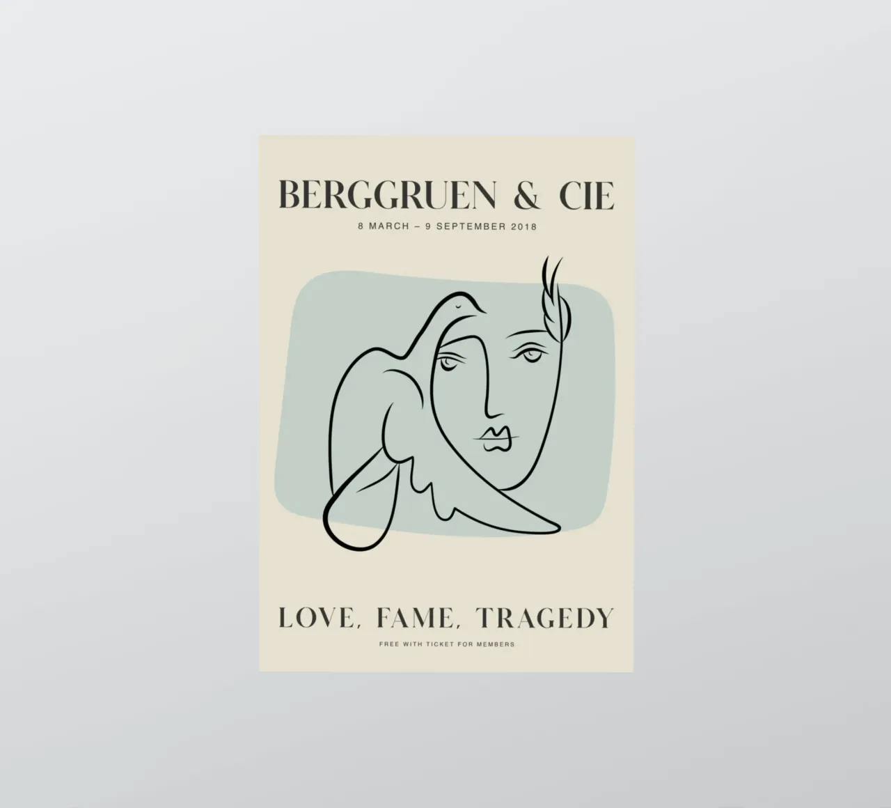 Berggruen & Cie Love Fame Tragedy Dove Face sticker by homdeco