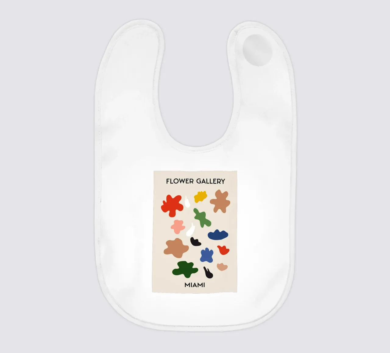 Miami Flower Gallery Abstract Organic Shapes baby bib by homdeco