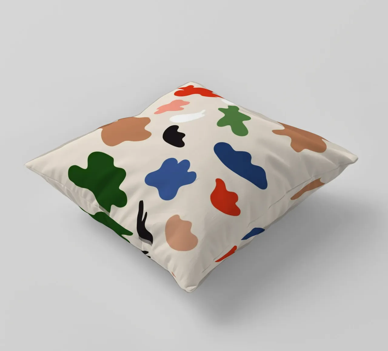 Miami Flower Gallery Abstract Organic Shapes decorative cushion by homdeco