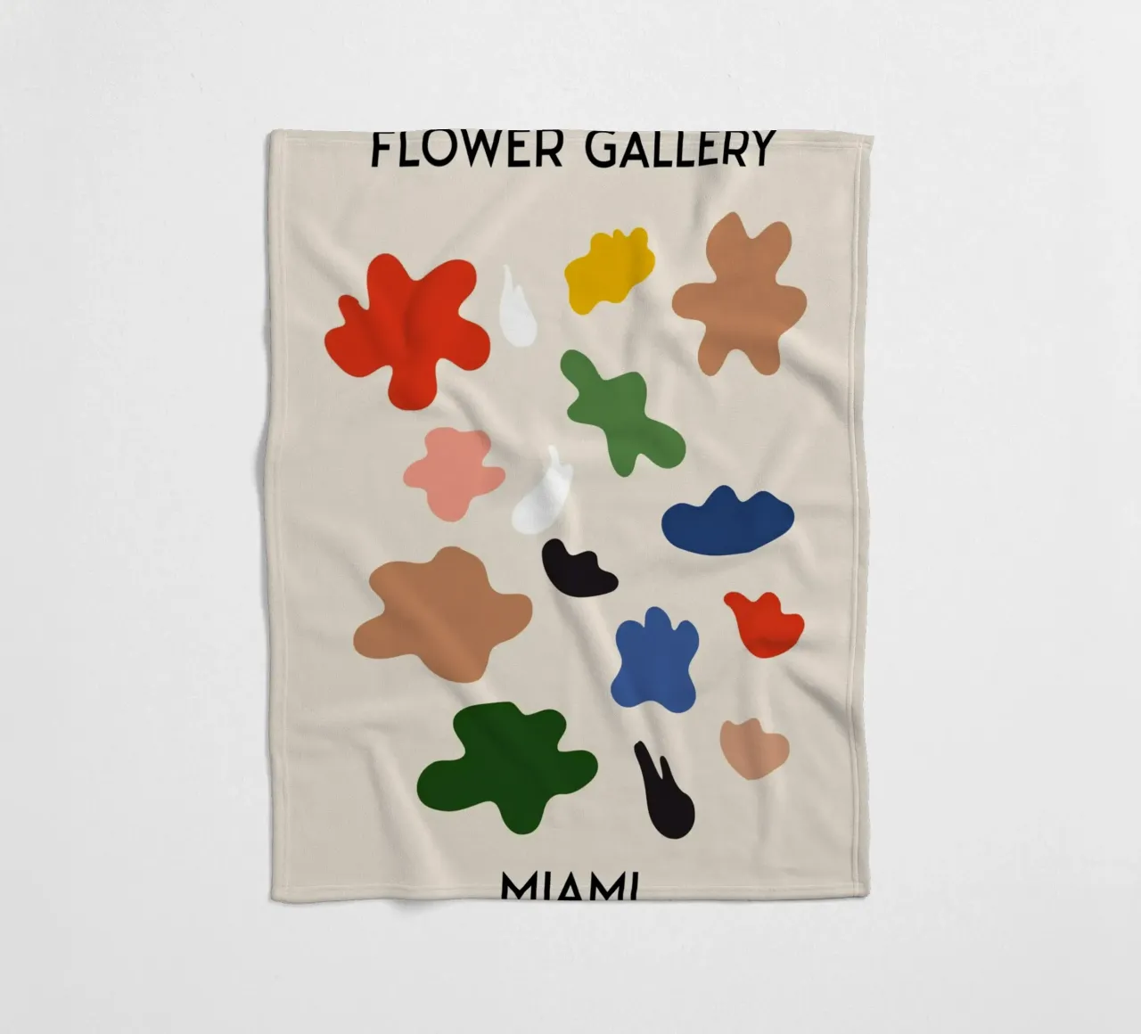 Miami Flower Gallery Abstract Organic Shapes fleece blanket by homdeco