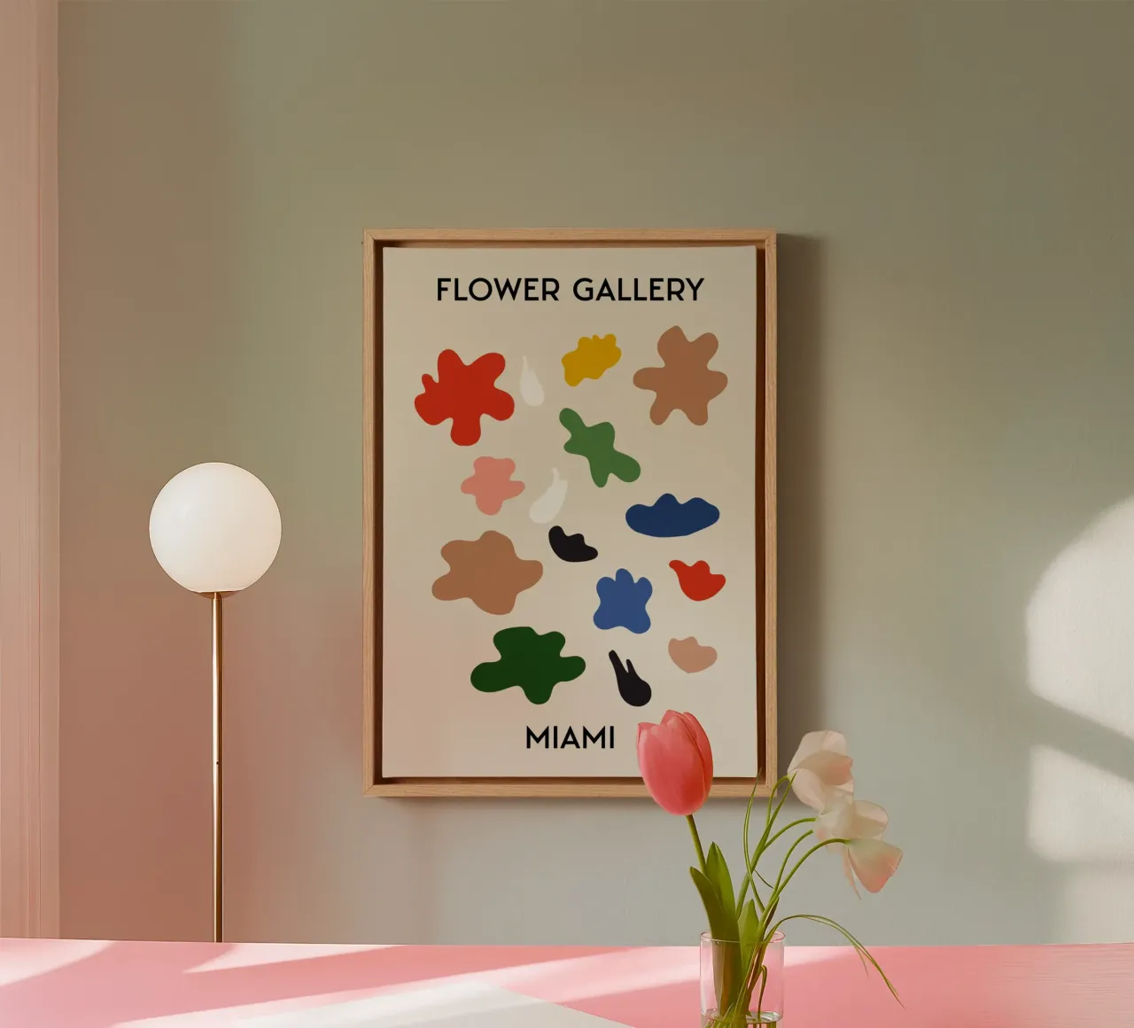 Miami Flower Gallery Abstract Organic Shapes canvas by homdeco