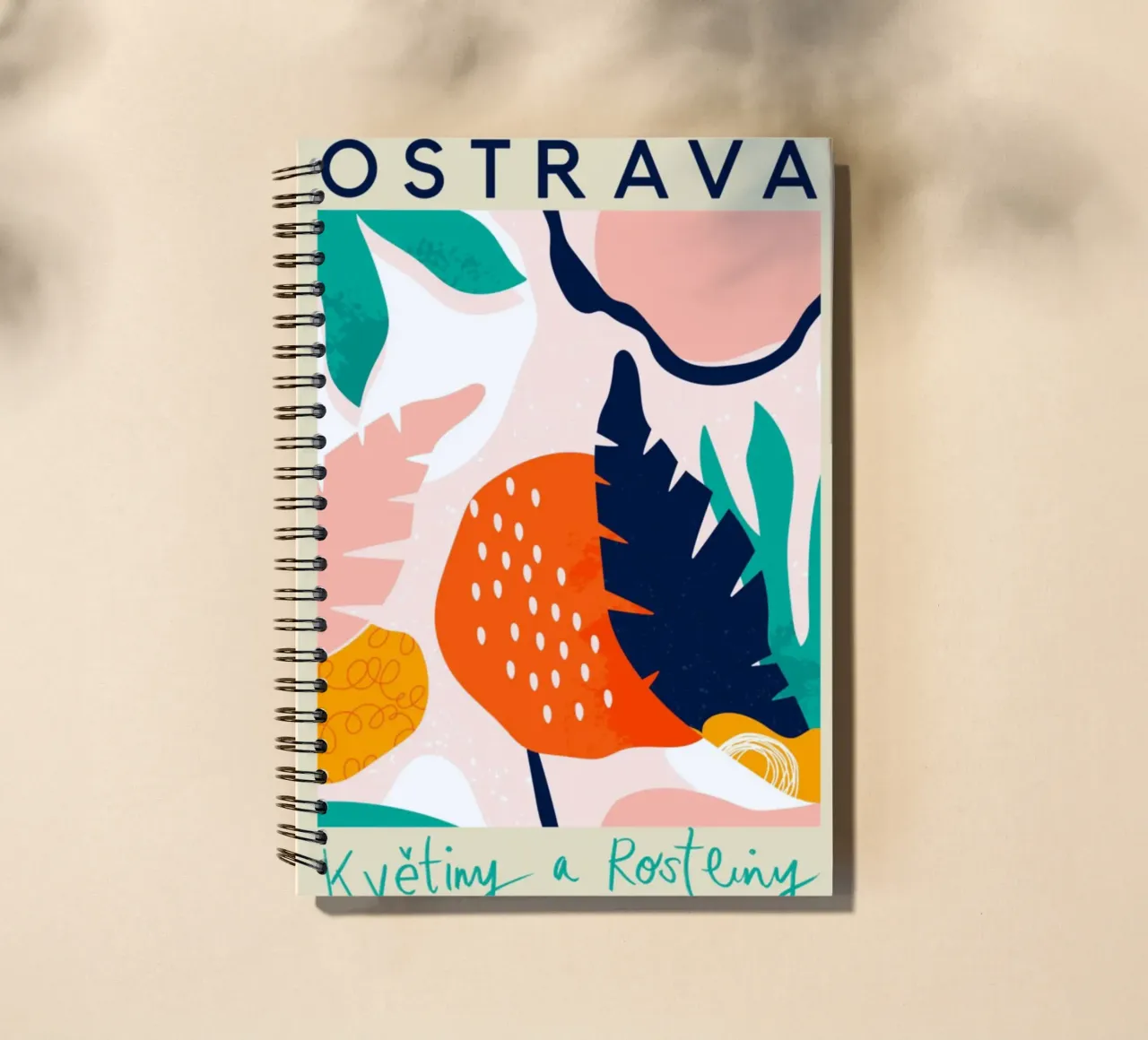 Ostrava Flowers and Plants Abstract Tropical spiral notebook by homdeco