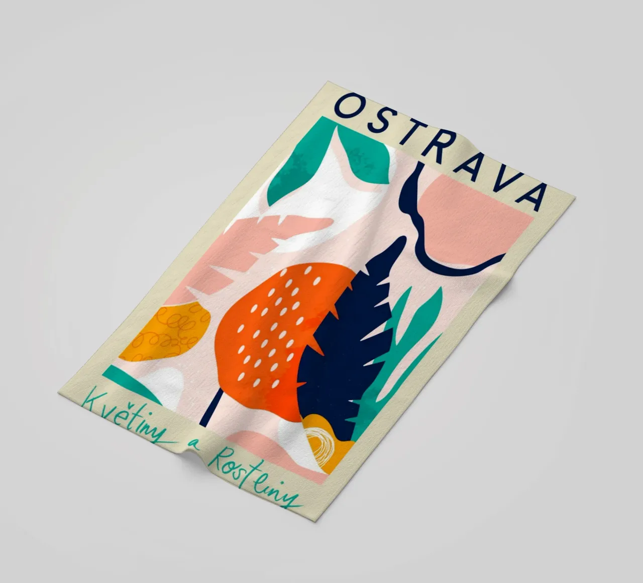 Ostrava Flowers and Plants Abstract Tropical beach towel by homdeco