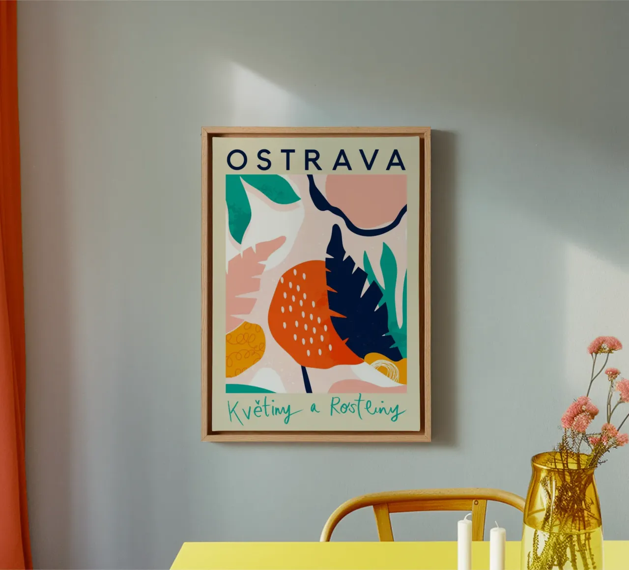 Ostrava Fiori e Piante Astratto Tropicale tela con Cornice a cassetta da homdeco