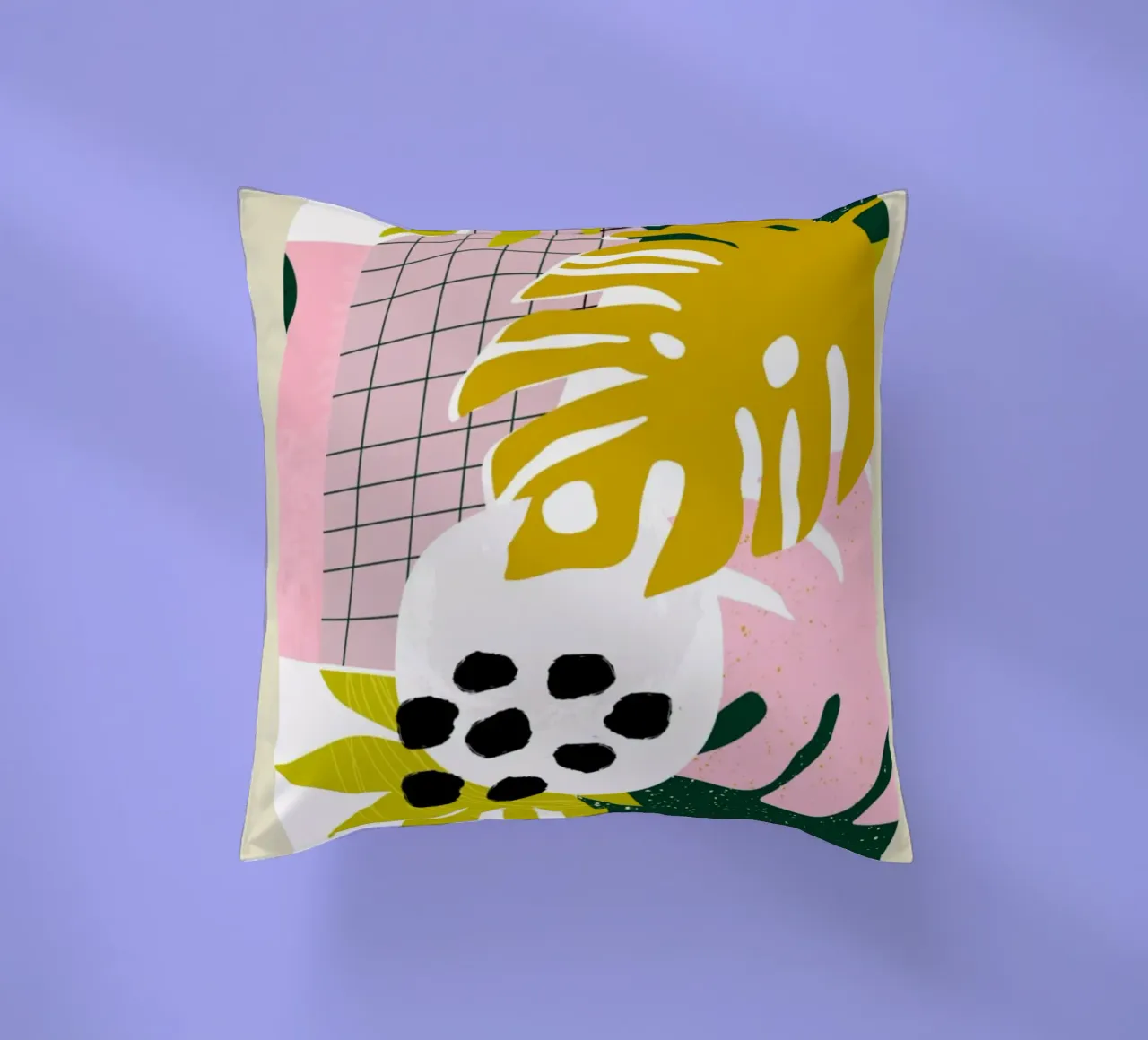 Pilsen Tropical Flowers and Plants Abstract decorative cushion by homdeco