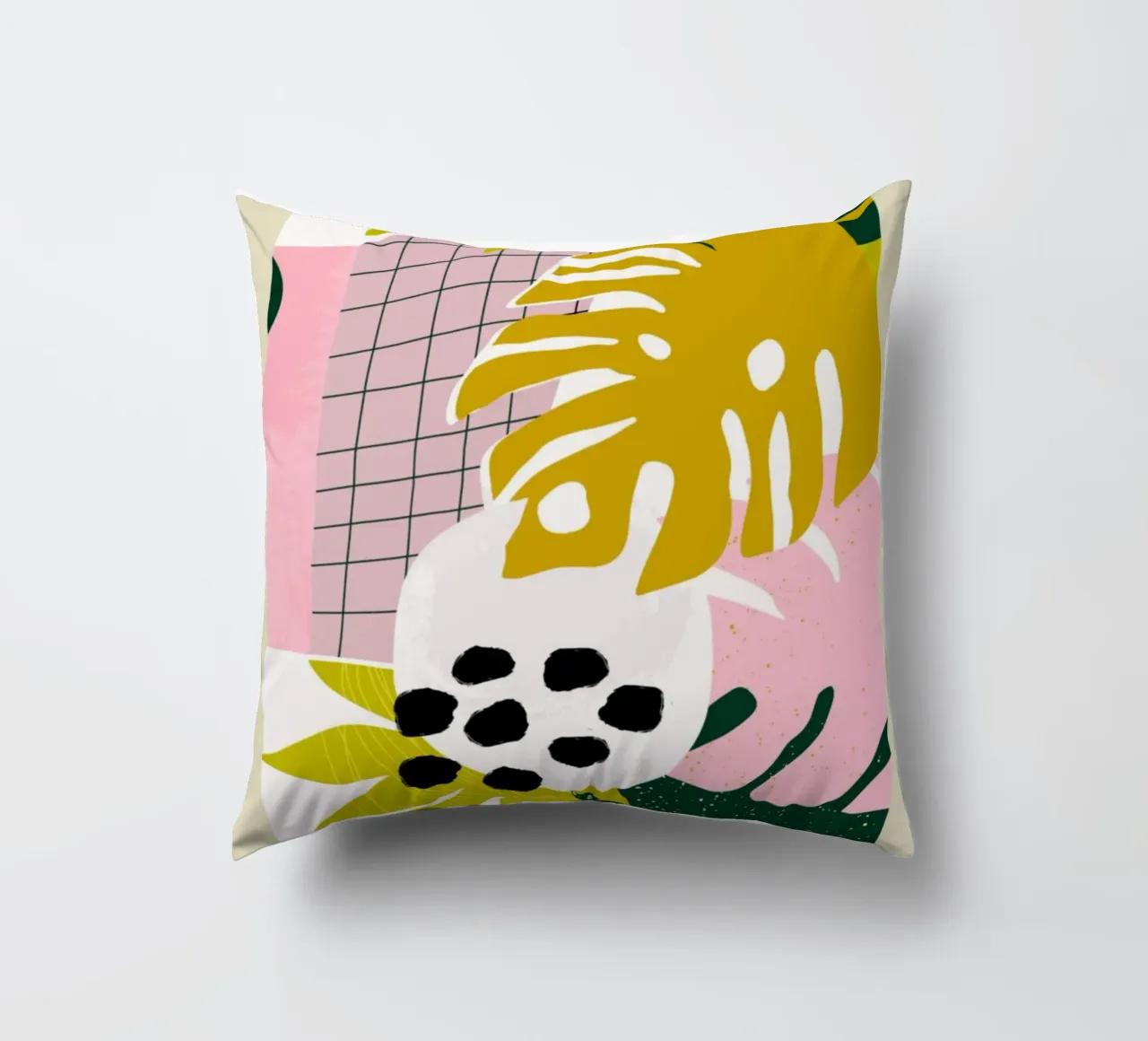 Pilsen Tropical Flowers and Plants Abstract decorative cushion by homdeco