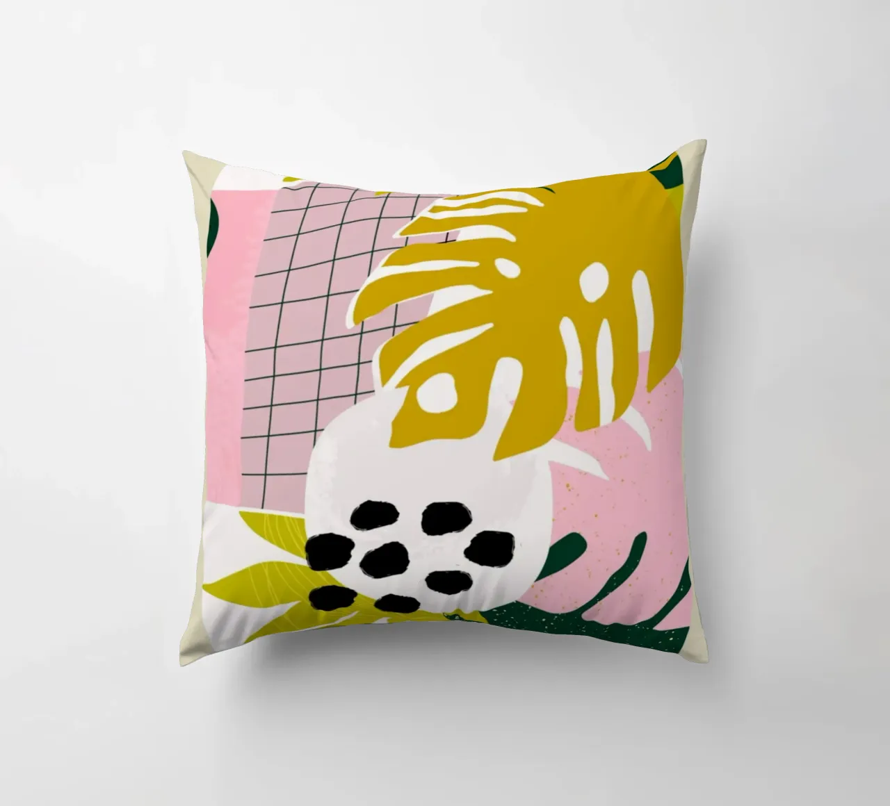 Pilsen Tropical Flowers and Plants Abstract decorative cushion by homdeco