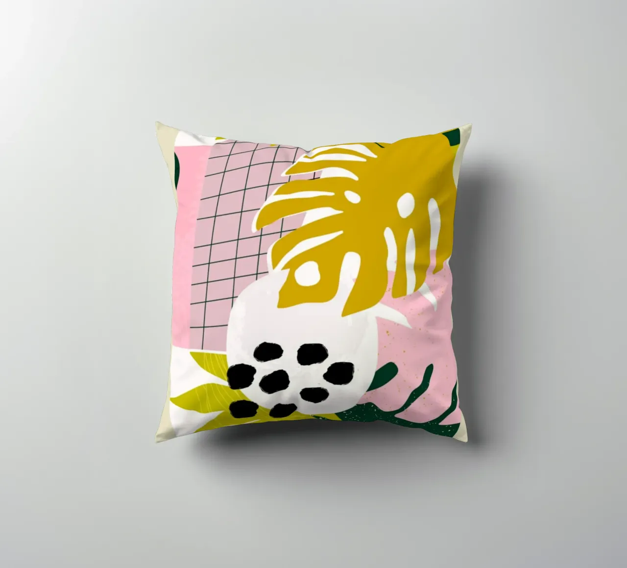 Pilsen Tropical Flowers and Plants Abstract decorative cushion by homdeco