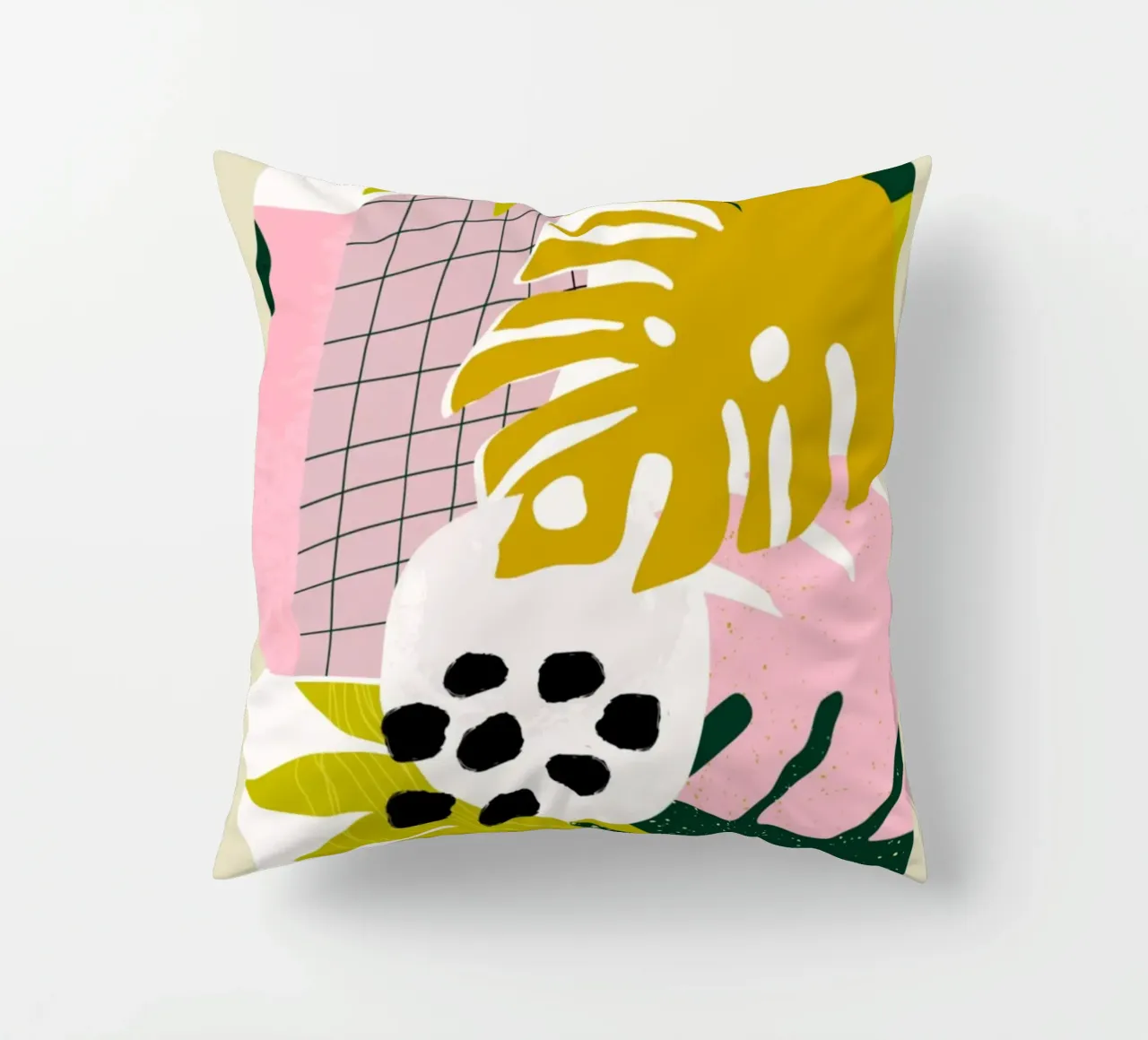 Pilsen Tropical Flowers and Plants Abstract decorative cushion by homdeco