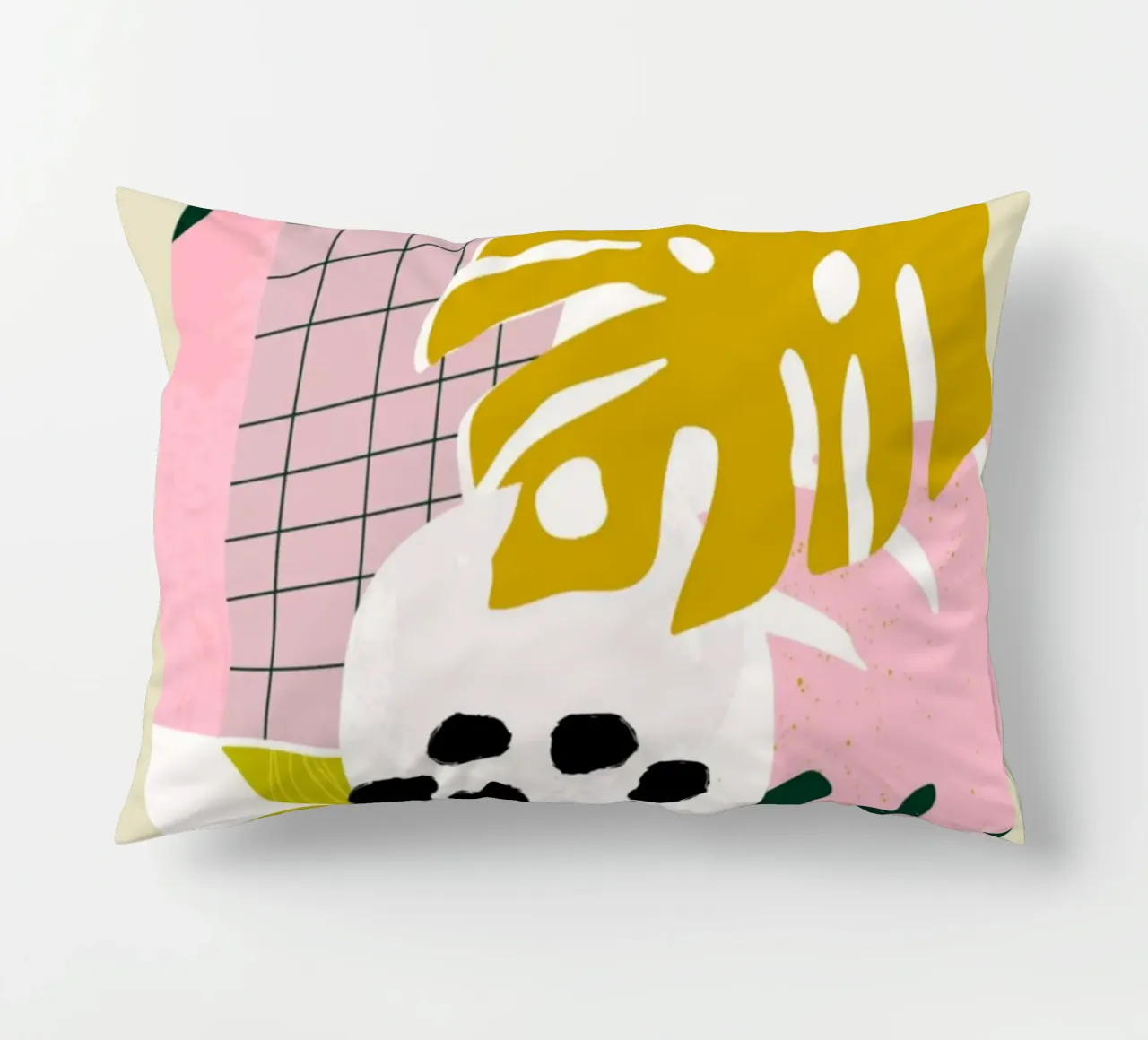 Pilsen Tropical Flowers and Plants Abstract decorative cushion by homdeco