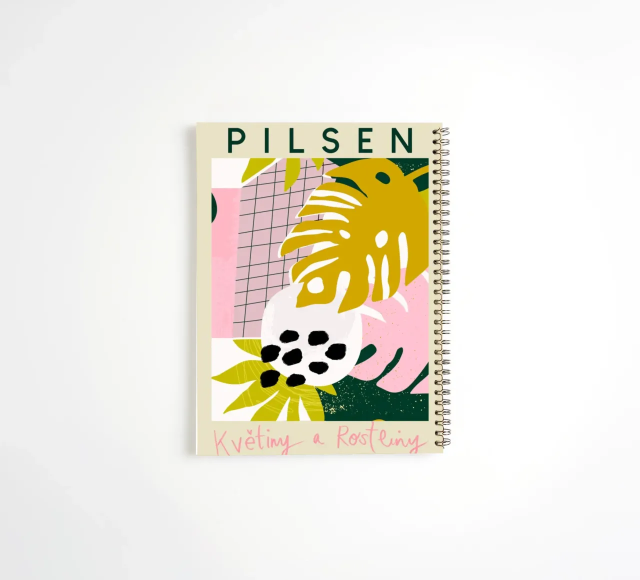 Pilsen Tropical Flowers and Plants Abstract spiral notebook by homdeco