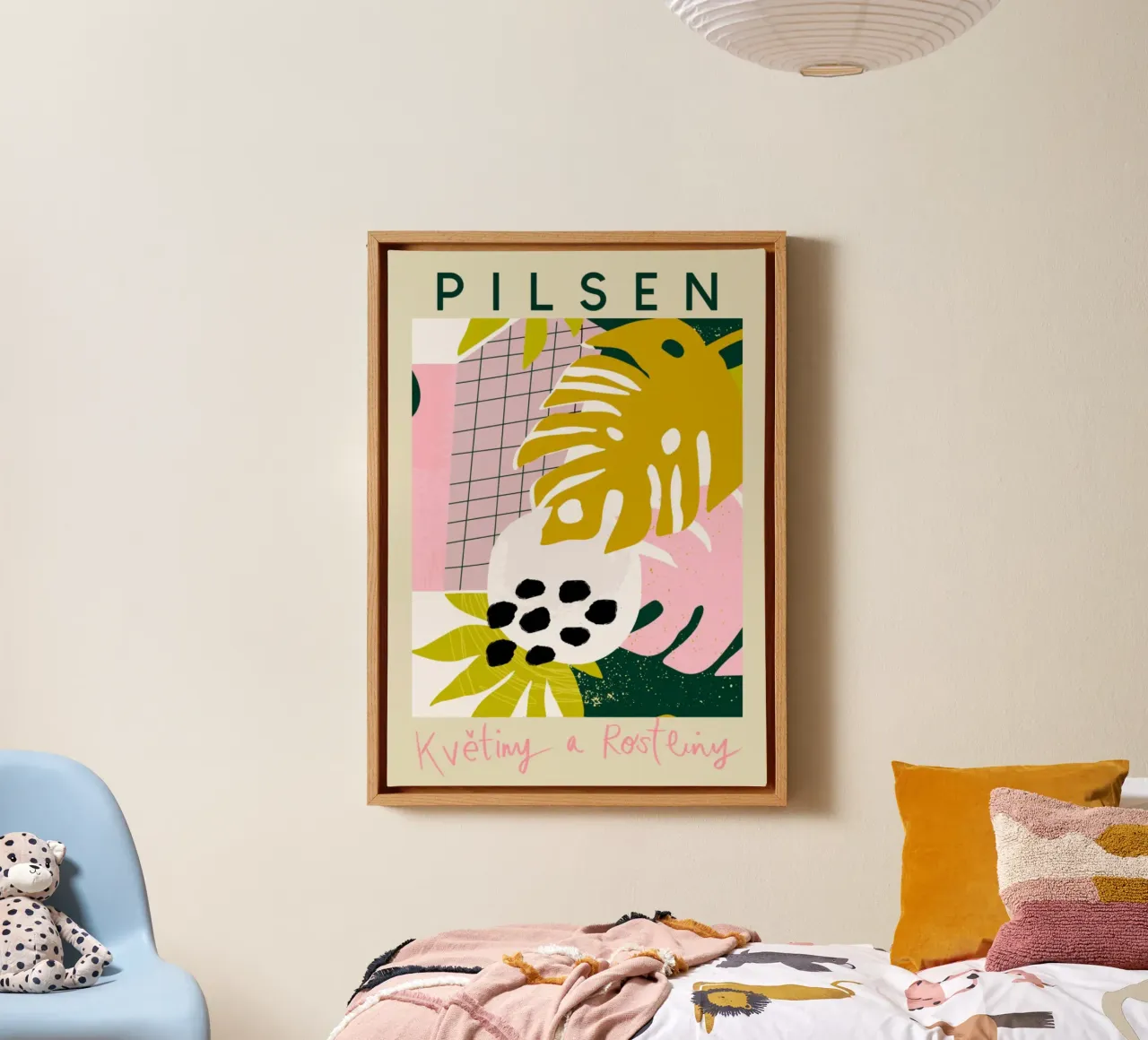 Pilsen Fiori e piante tropicali Astratto tela con Cornice a cassetta da homdeco