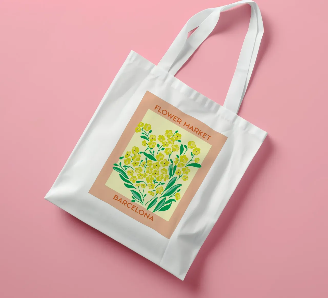Barcelona Flower Market Yellow Bloom Print tote bag by homdeco