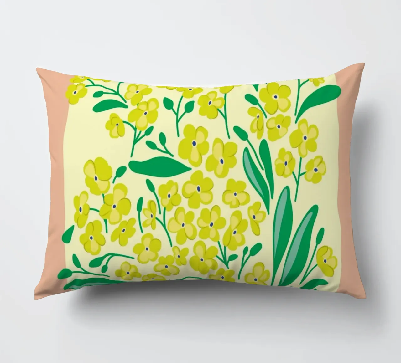Barcelona Flower Market Yellow Bloom Print decorative cushion by homdeco