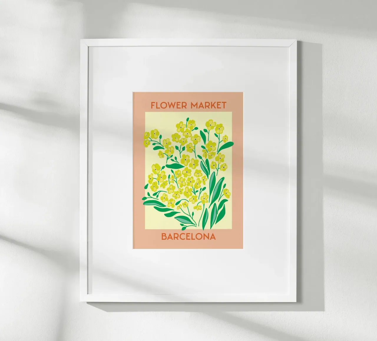 Barcelona Flower Market Yellow Bloom Print poster by homdeco