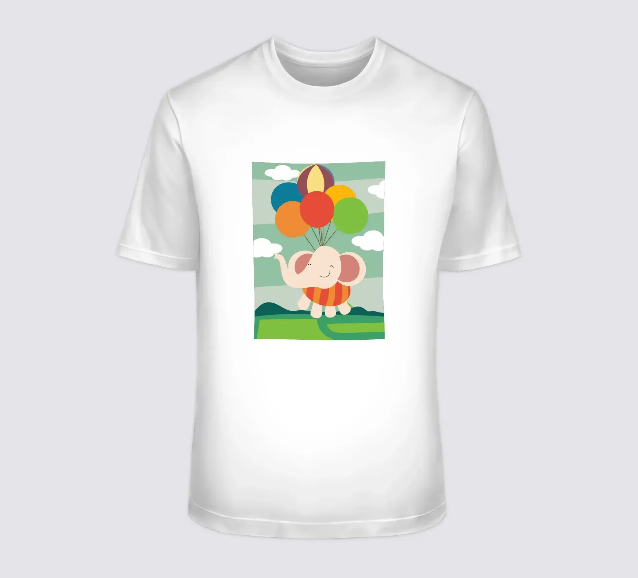 The Elephant Flies With Balloons t-shirt by CUTE ANIMALS