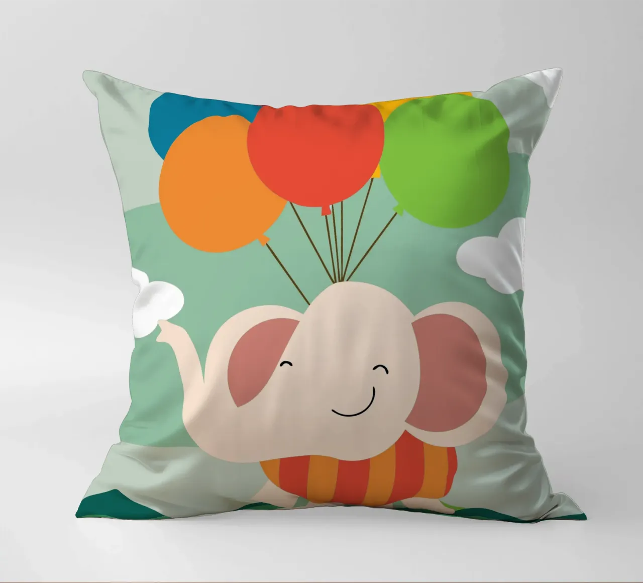 L'elefante vola con i palloncini cuscino da CUTE ANIMALS