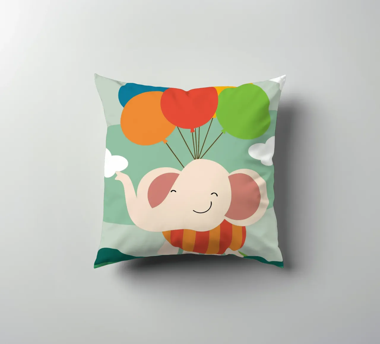 L'elefante vola con i palloncini cuscino da CUTE ANIMALS