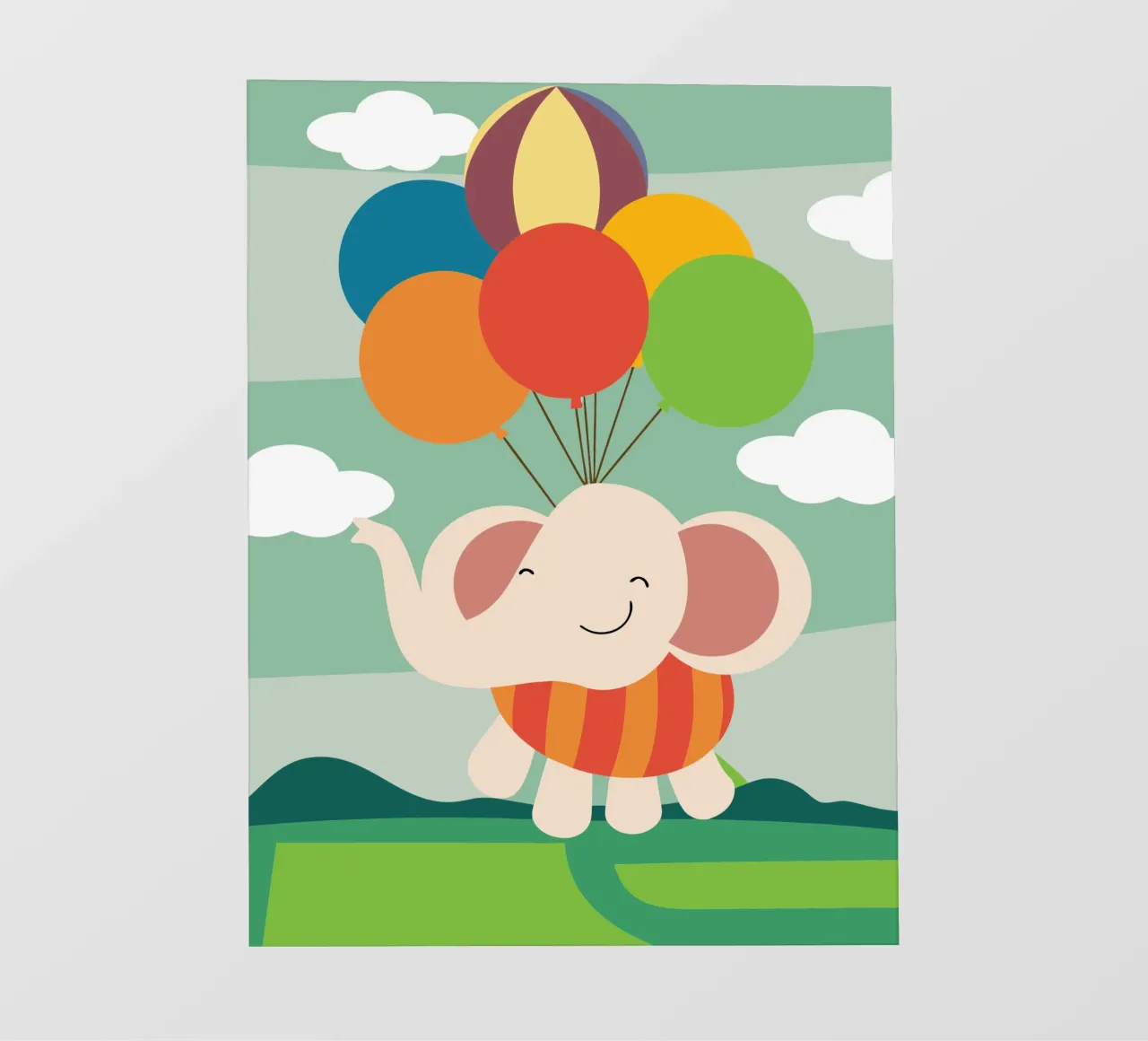 L'elefante vola con i palloncini telo in pvc da CUTE ANIMALS