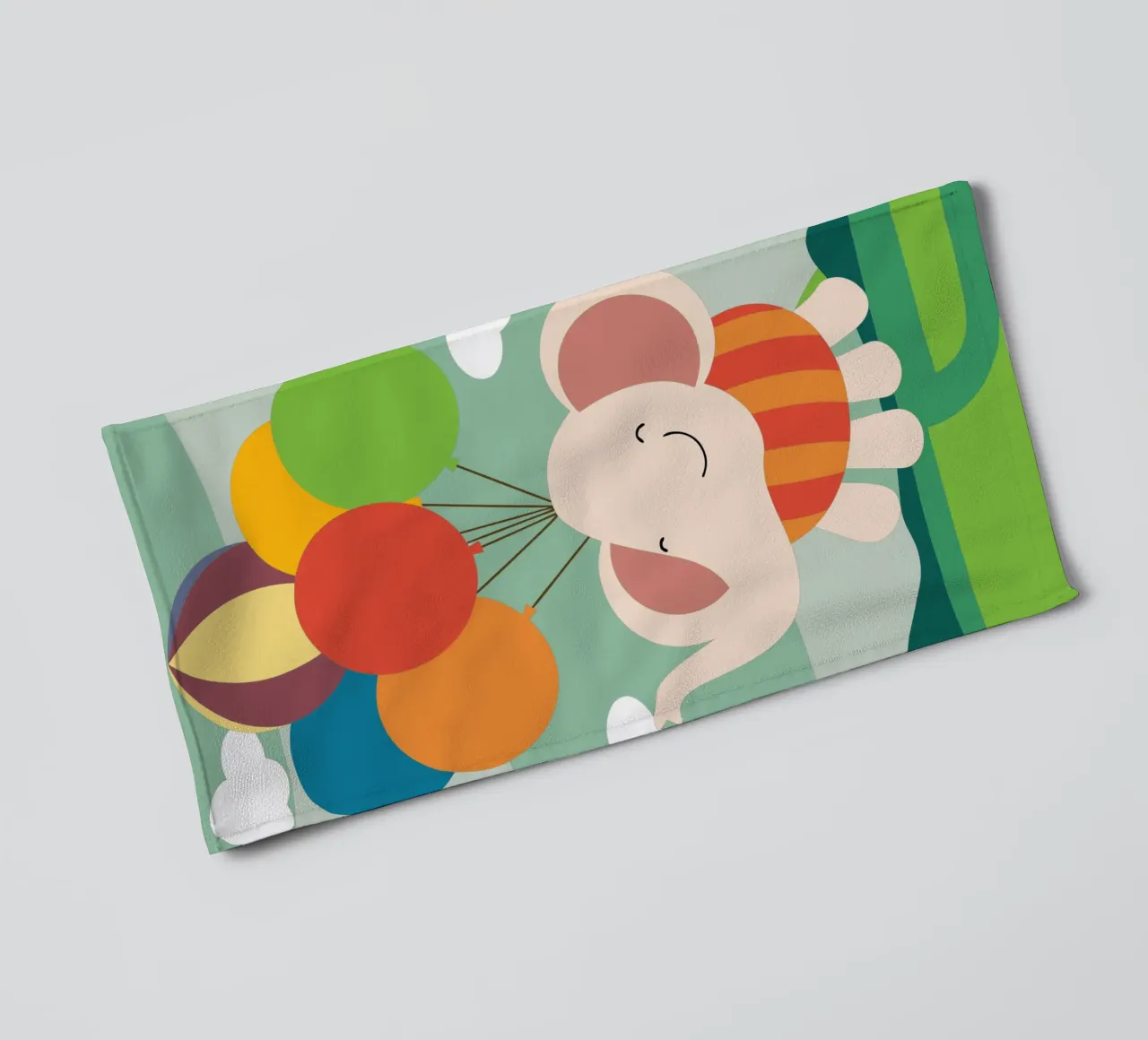 L'elefante vola con i palloncini asciugamano da bagno da CUTE ANIMALS