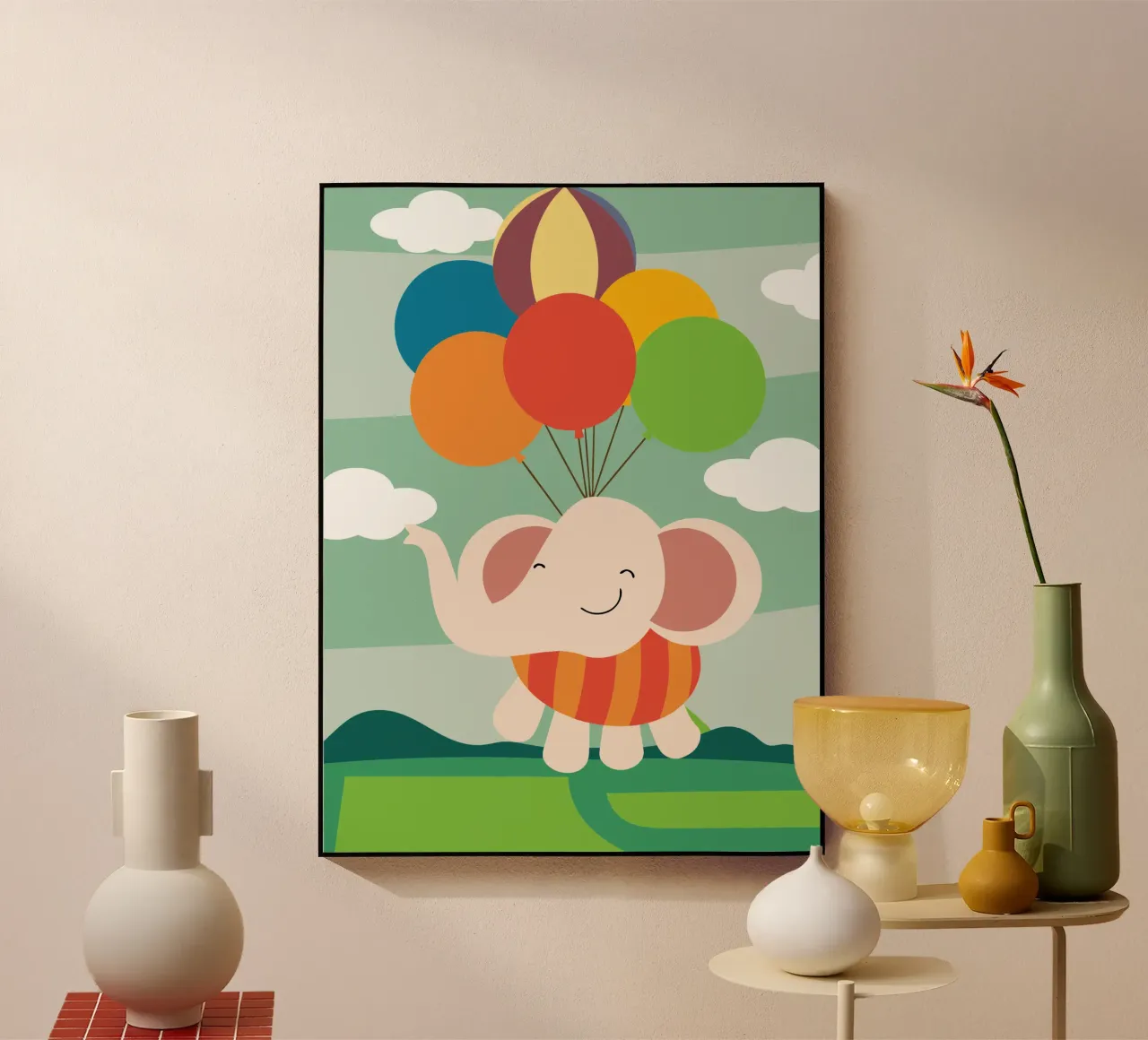 L'elefante vola con i palloncini plexiglass da CUTE ANIMALS