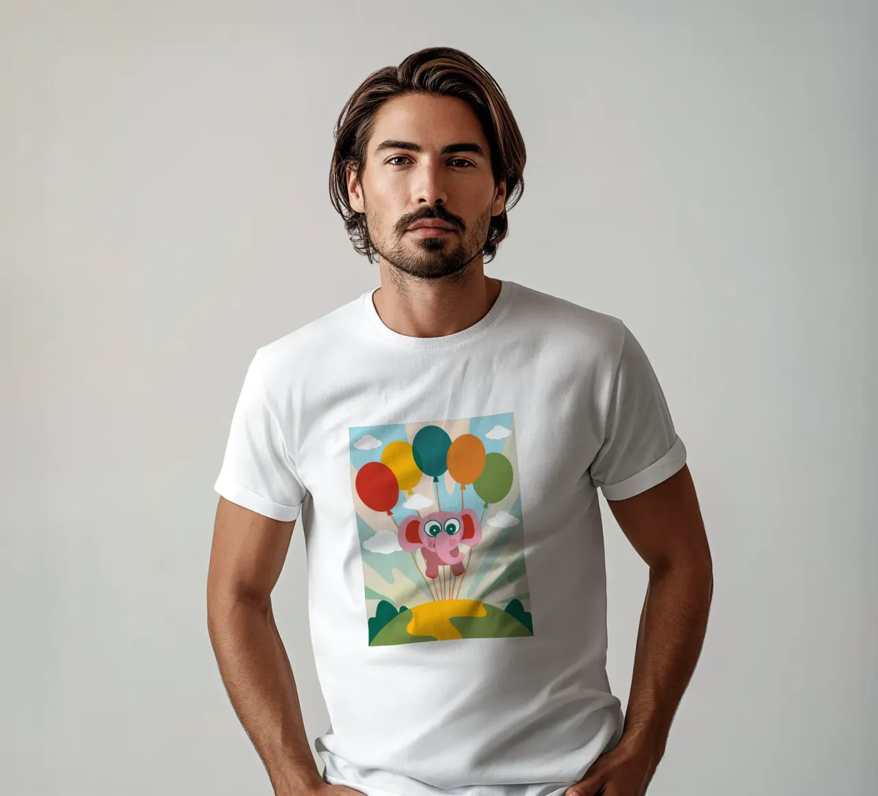 L'elefante vola con i palloncini t-shirt da CUTE ANIMALS