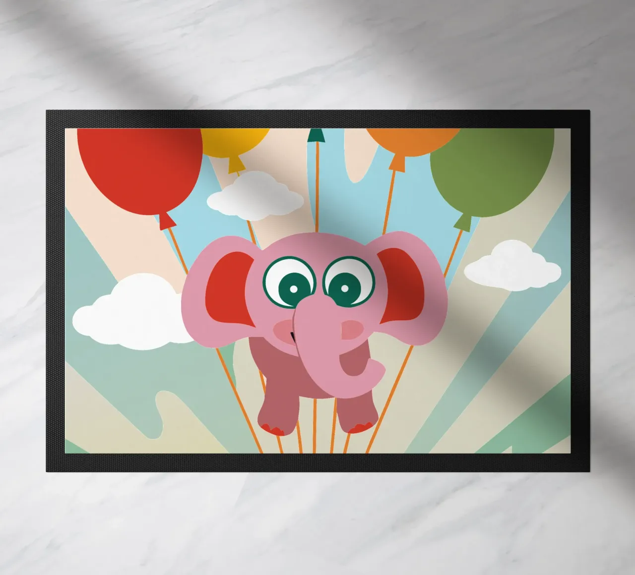 L'elefante vola con i palloncini zerbino da CUTE ANIMALS