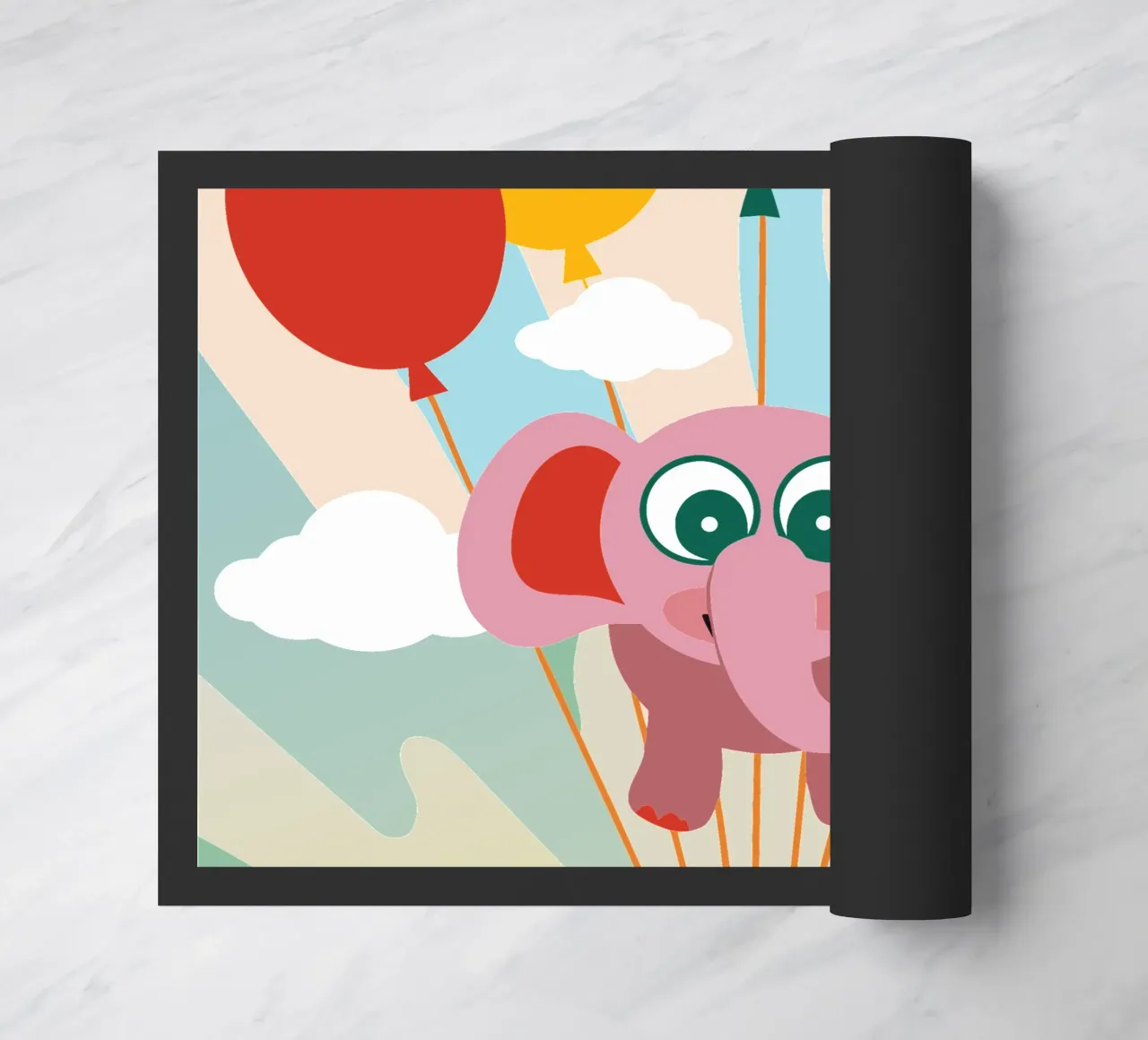 L'elefante vola con i palloncini zerbino da CUTE ANIMALS