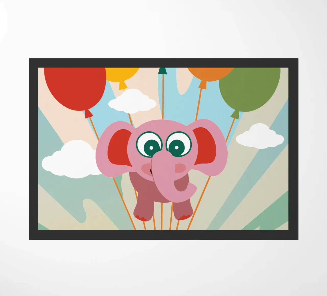 L'elefante vola con i palloncini zerbino da CUTE ANIMALS