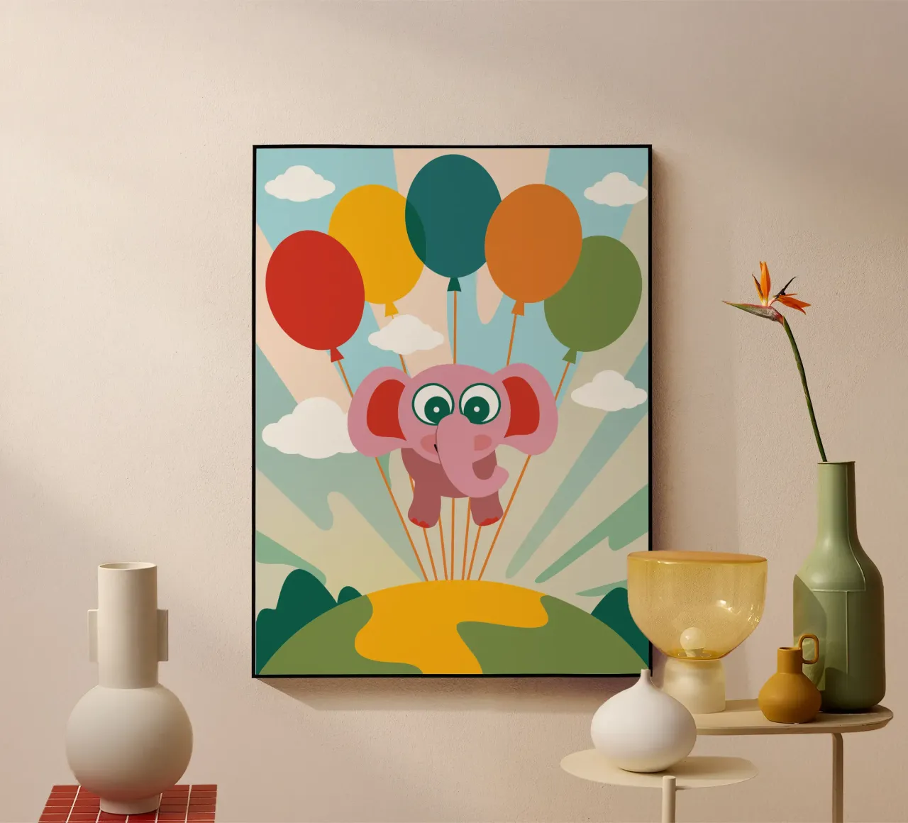 L'elefante vola con i palloncini plexiglass da CUTE ANIMALS