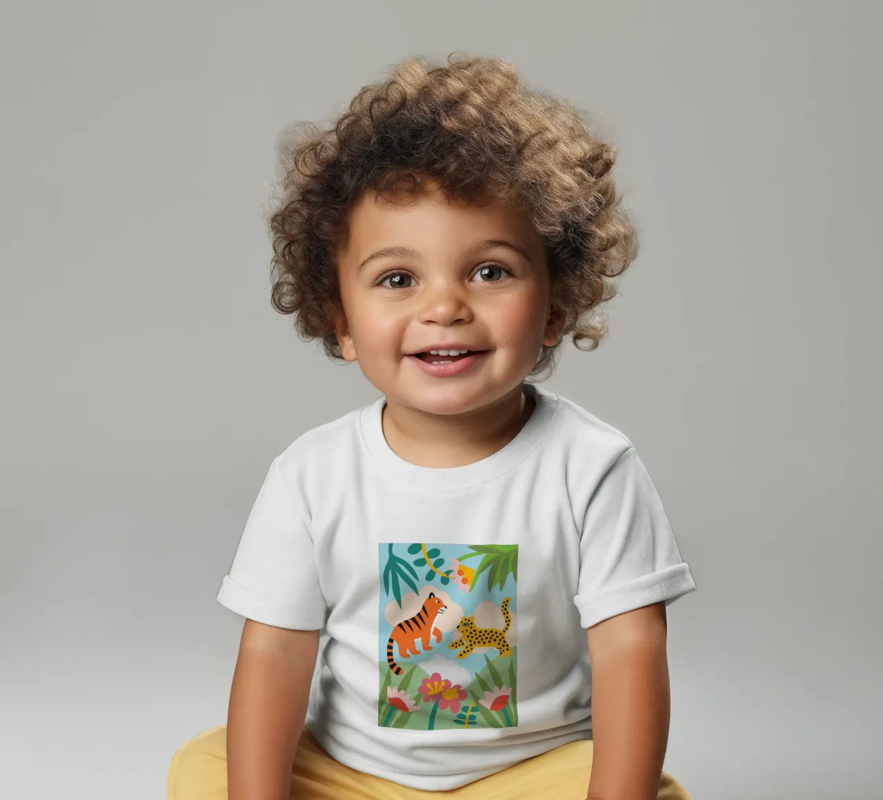 Tiger and Panther baby t-shirt by CUTE ANIMALS