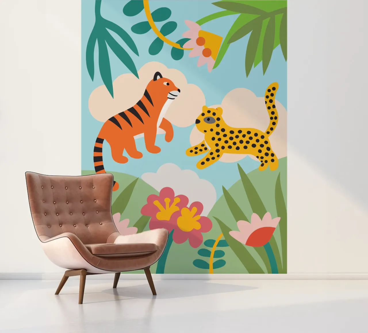 Tiger and Panther photo wallpaper by CUTE ANIMALS