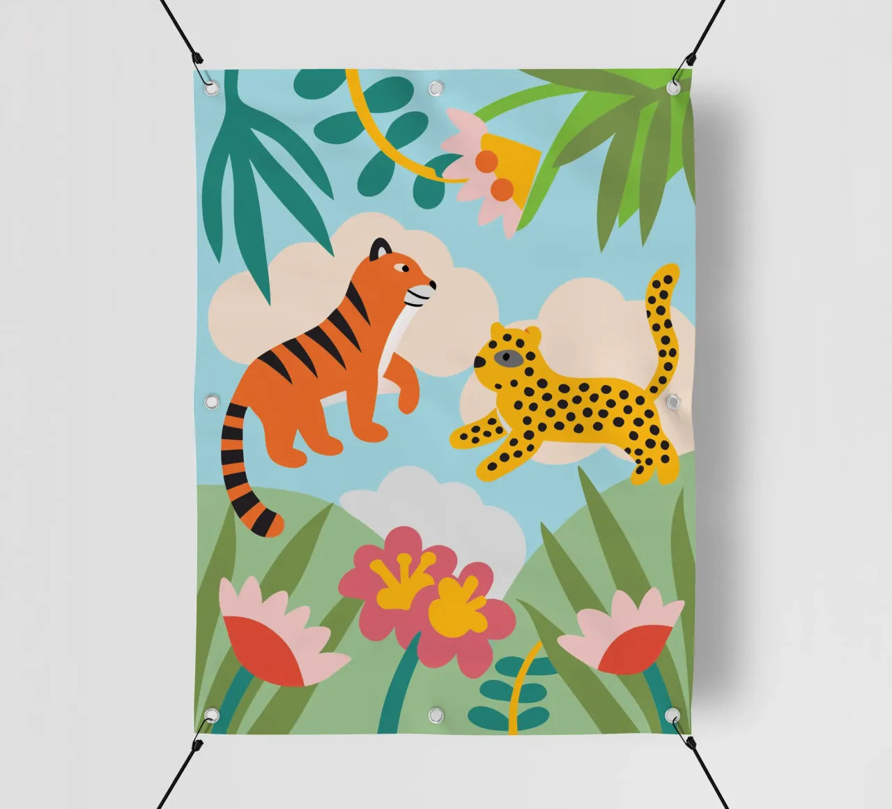 Tigre e pantera telo in pvc da CUTE ANIMALS
