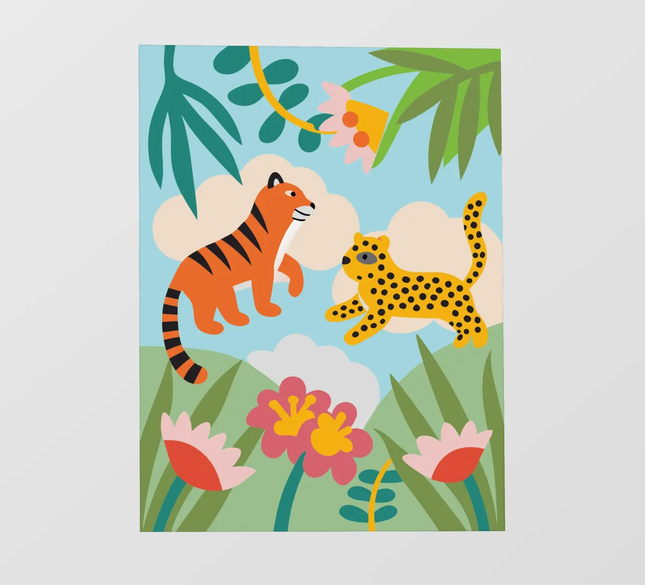 Tigre e pantera telo in pvc da CUTE ANIMALS