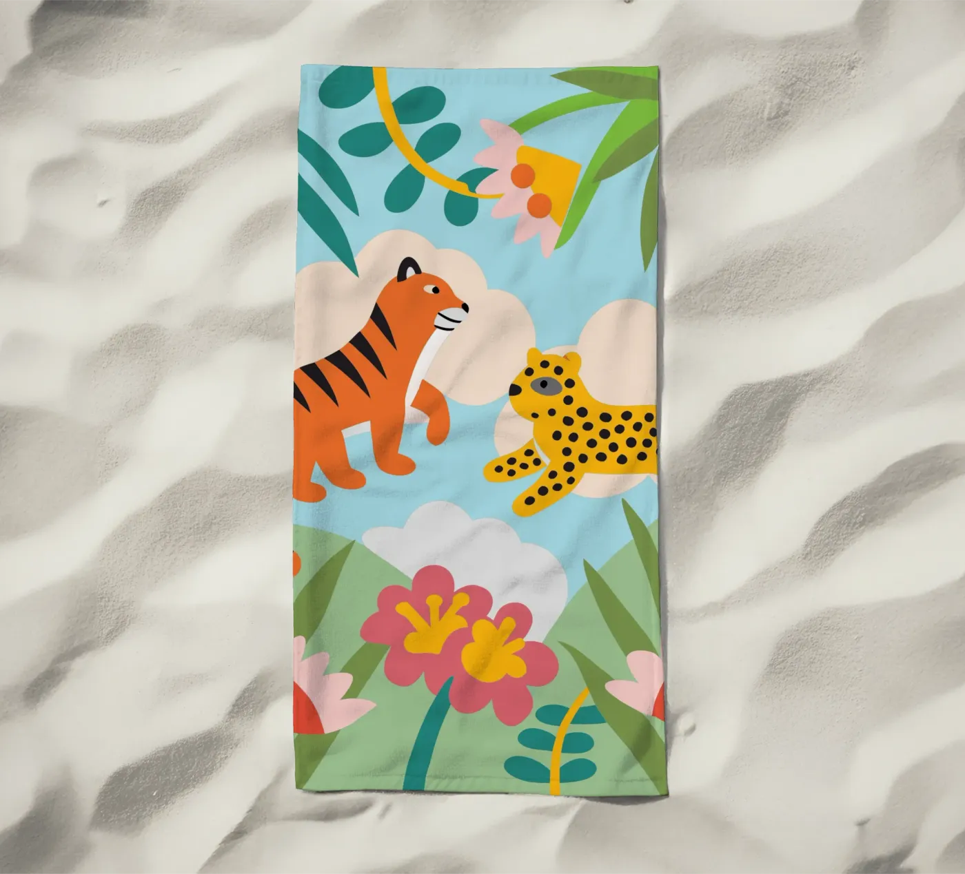 Tijger en panter strandhanddoek van CUTE ANIMALS
