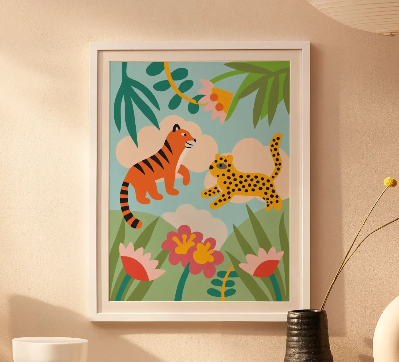 Tiger and Panther poster by CUTE ANIMALS